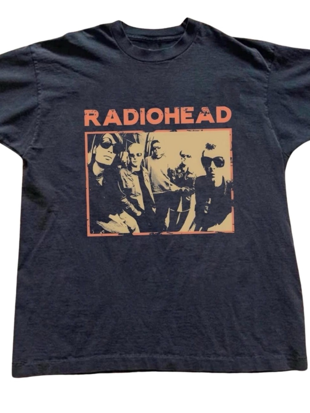 Gildan Black Radiohead Tee with Orange Graphic